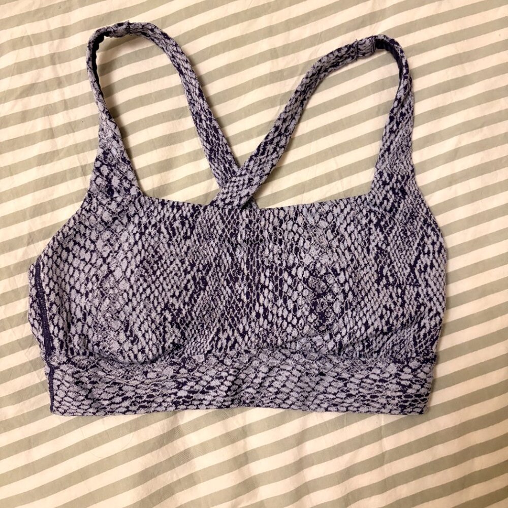 Purple Cross Back Sports Bra